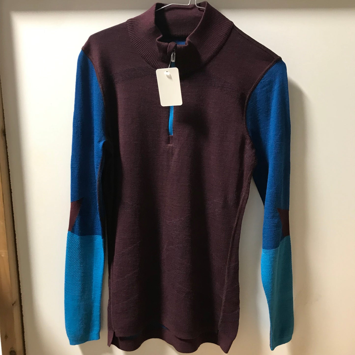 Smartwool Womens Intraknit Thermal Merino Base Layer Colorblock 1/4 Zip (SW016456) SAMPLE
