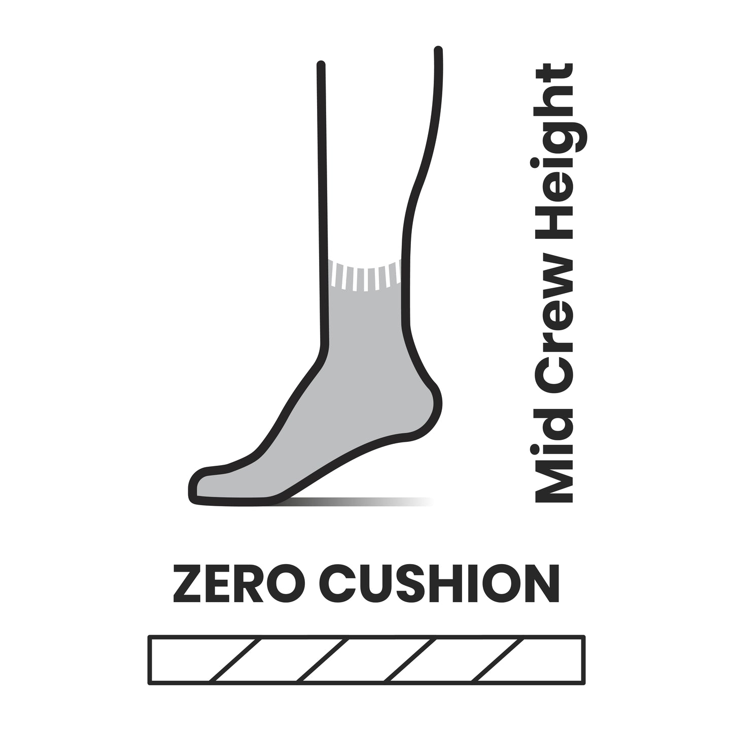 Smartwool Men's Run Zero Cushion Pattern Mid Crew (SW001656)