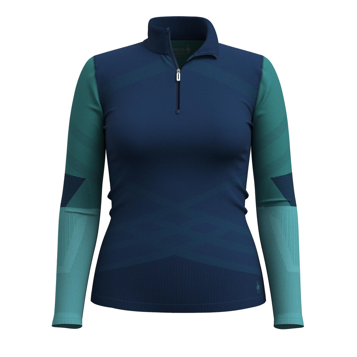 Smartwool Womens Intraknit Thermal Merino Base Layer Colorblock 1/4 Zip (SW016456) SAMPLE