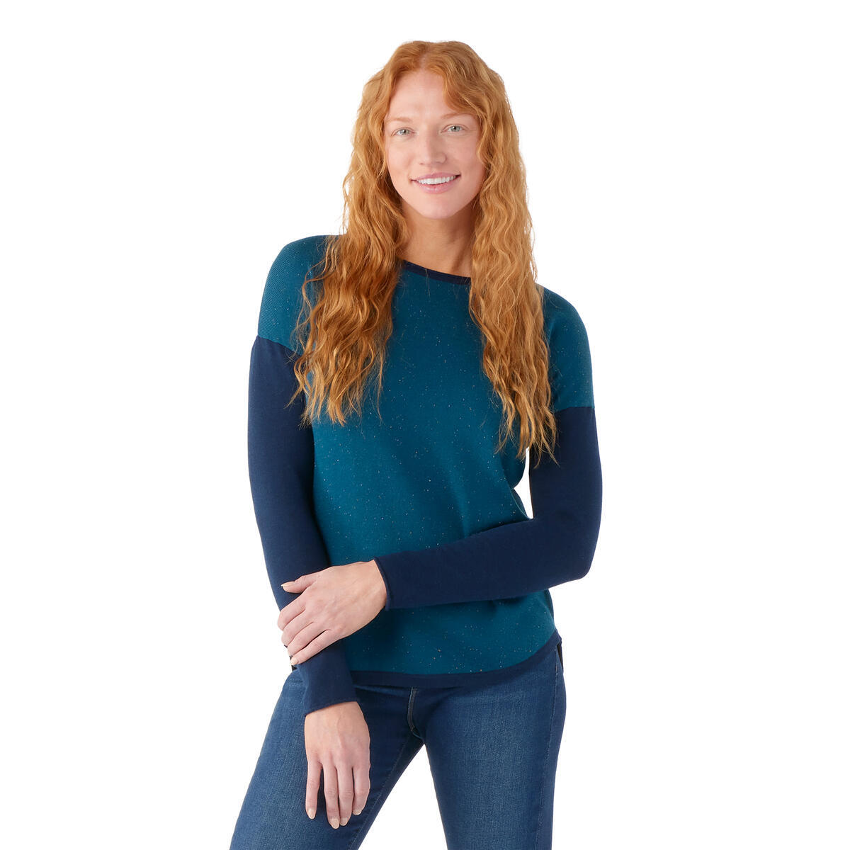 Smartwool Womens Shadow Pine Colorblock Sweater (SW016487) SAMPLE