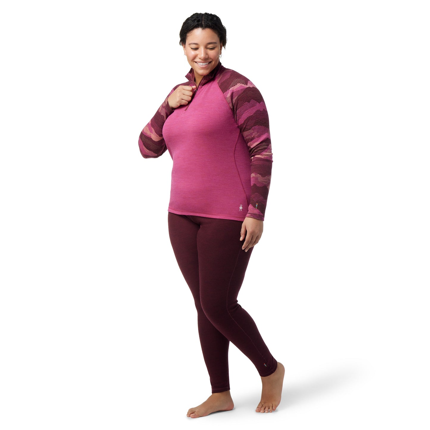 Smartwool Women's Classic Thermal Merino Base Layer Pattern 1/4 Zip Plus (SW016783)