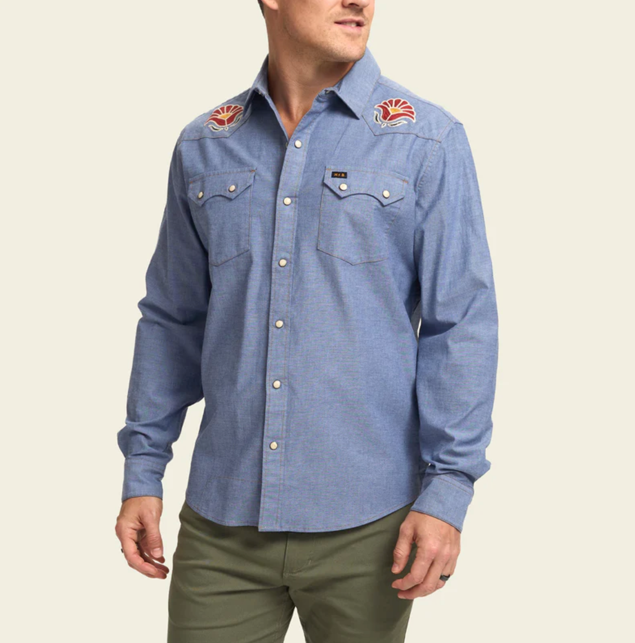Howler Bros Men's Crosscut Deluxe Snapshirt (1258) SAMPLE
