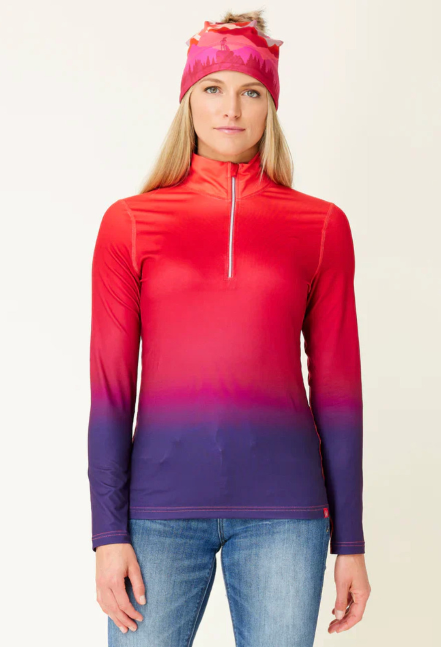 Krimson Klover Women's Gradient Base Layer 1/4 Zip Top (F23277, F23278) SAMPLE