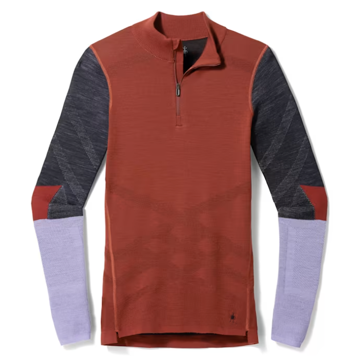 Smartwool Womens Intraknit Thermal Merino Base Layer Colorblock 1/4 Zip (SW016456) SAMPLE