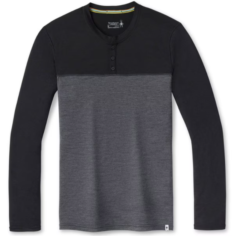 Smartwool Men's Long Sleeve Colorblock Henley (SW017345) SAMPLE