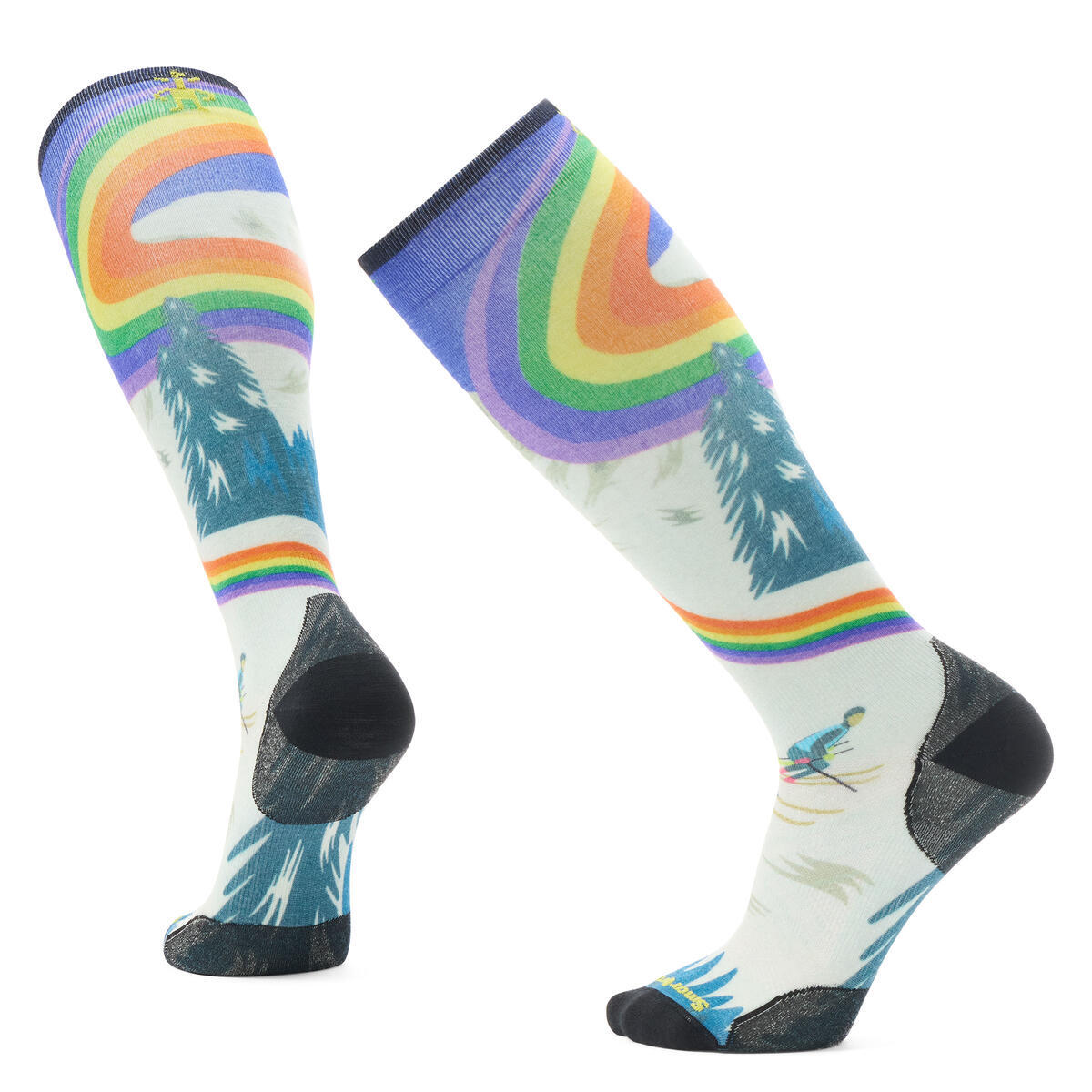 Smartwool Men's Ski Zero Cushion Rainbow Trails Print OTC Socks (SW002619)