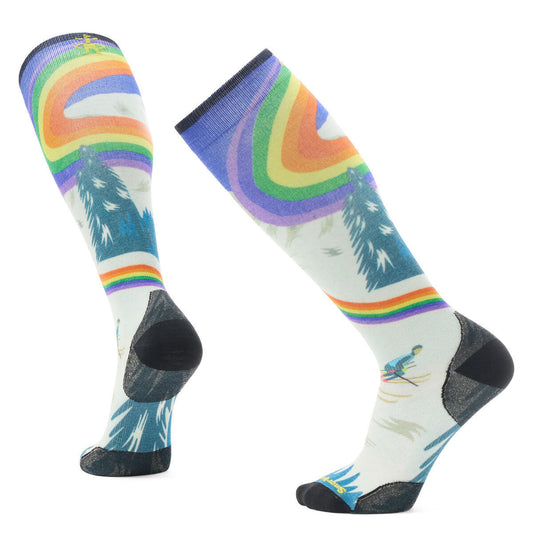 Smartwool Men's Ski Zero Cushion Rainbow Trails Print OTC Socks (SW002619)