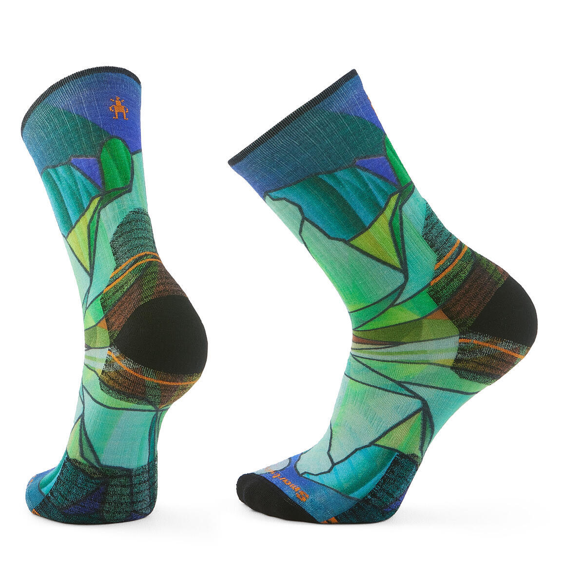 Smartwool Men's Hike Targeted Cushion Mirror Mountain Print Crew Socks (SW002685)