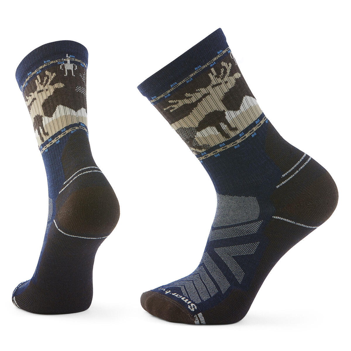 Smartwool Men's Hike Light Cushion Mountain Moose Crew Socks (SW002686)
