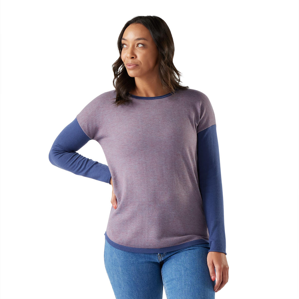 Smartwool Women's Shadow Pine Colorblock Crew Sweater (SW016487)