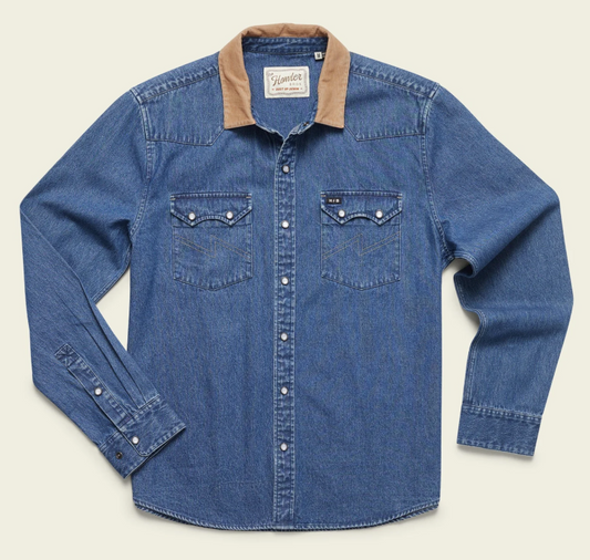 Howler Bros Men's Dust Up Denim Snapshirt (1259) SAMPLE