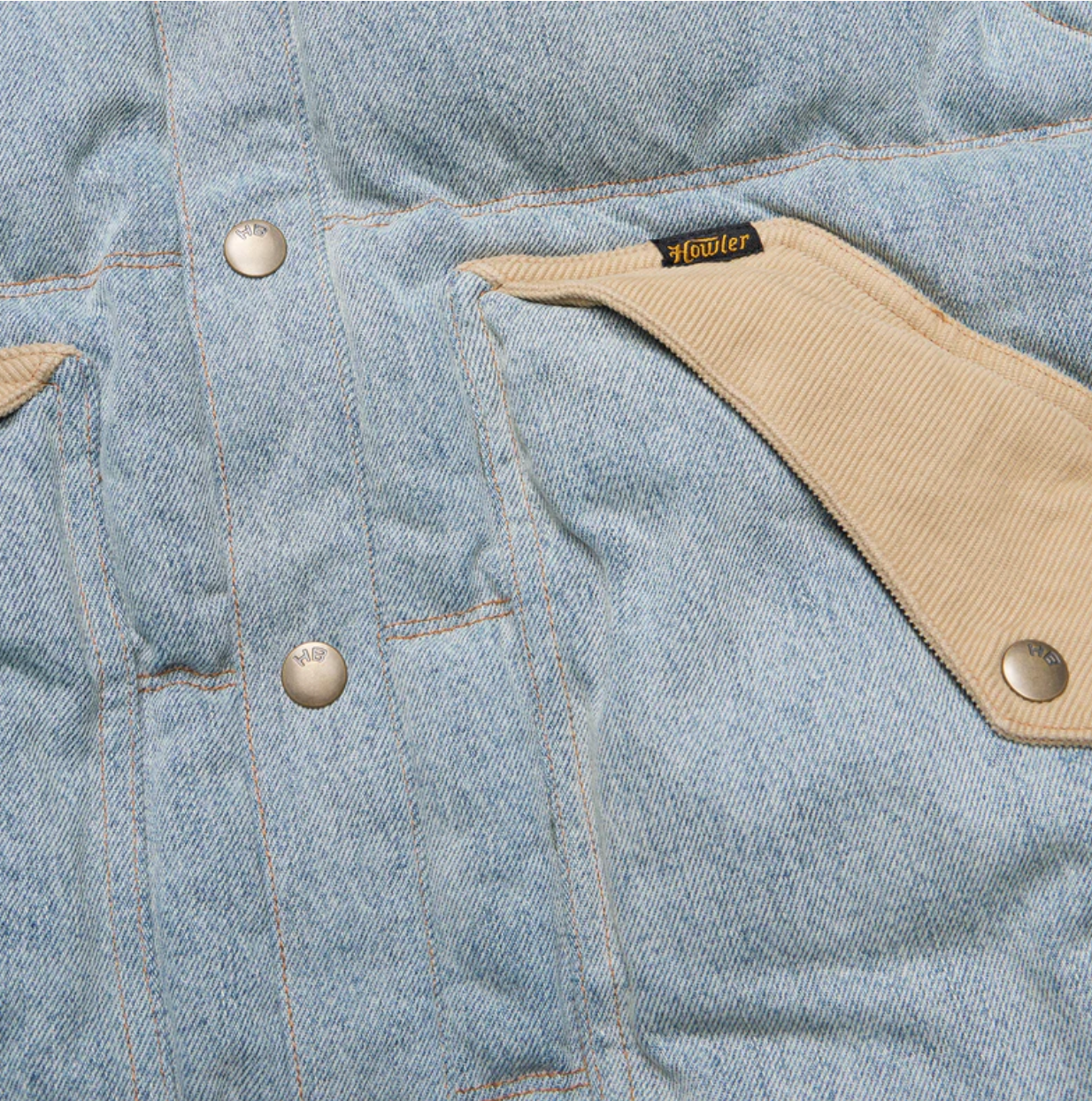 Howler Brothers Men's Rounder Denim Vest (1586) SAMPLE