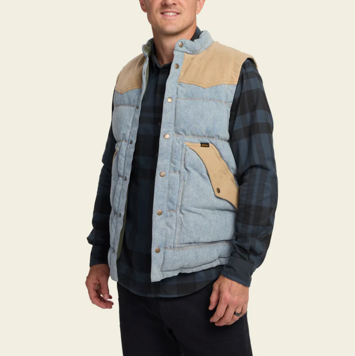 Howler Brothers Men's Rounder Denim Vest (1586) SAMPLE