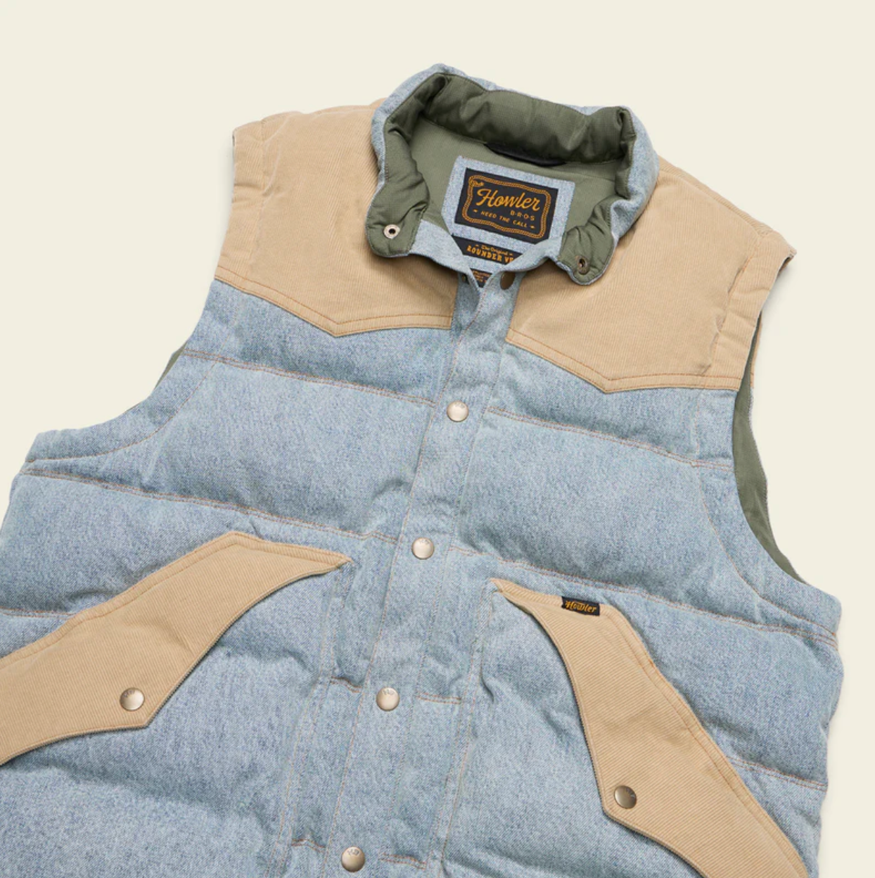 Howler Brothers Men's Rounder Denim Vest (1586) SAMPLE