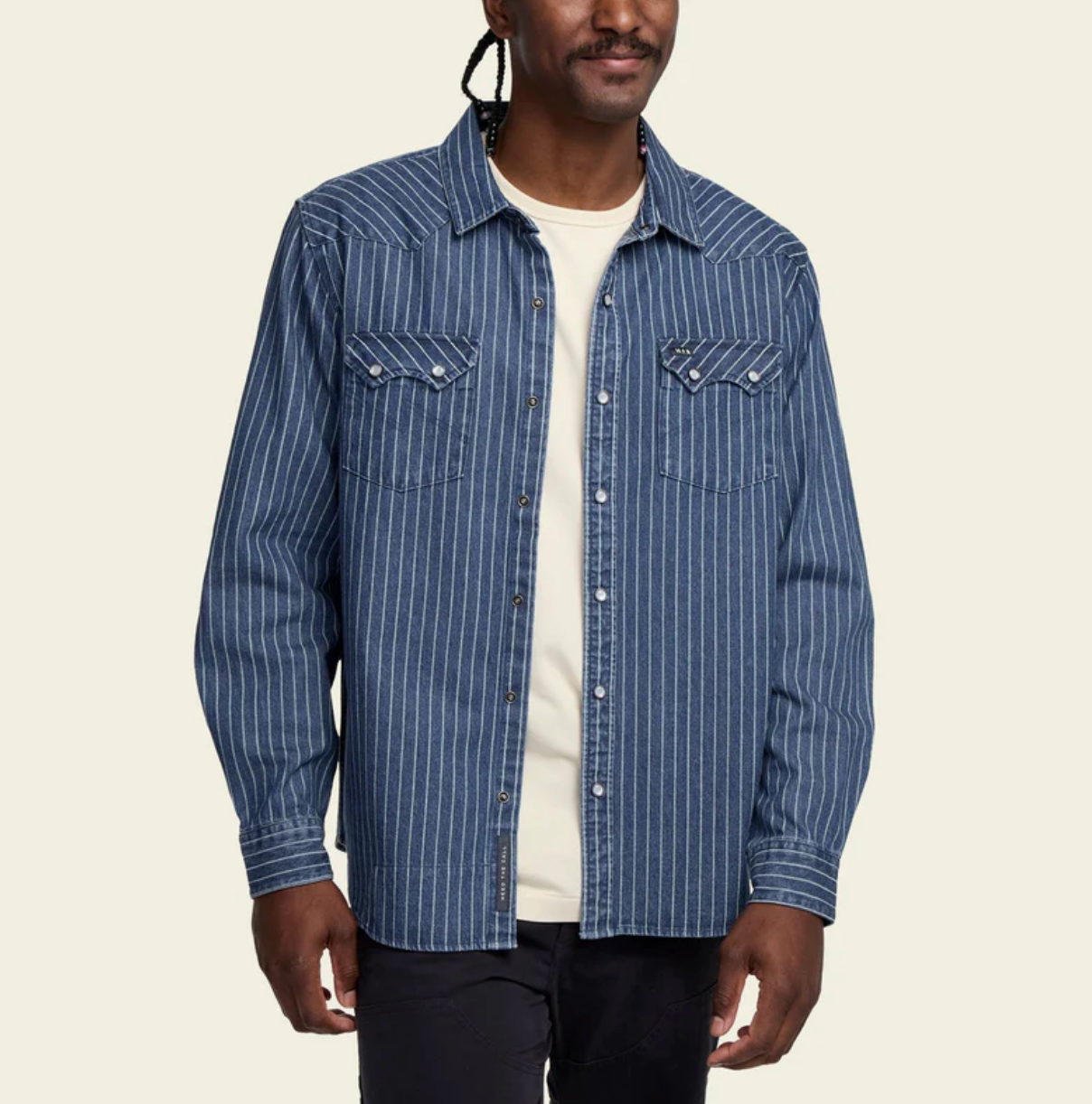 Howler Bros Men's Dust Up Denim Snapshirt SAMPLE