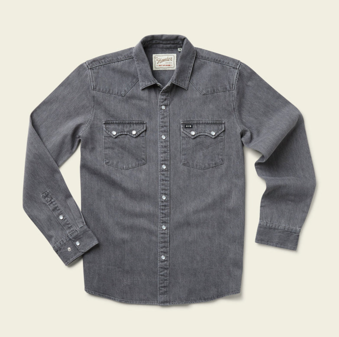 Howler Bros Men's Dust Up Denim Snapshirt SAMPLE