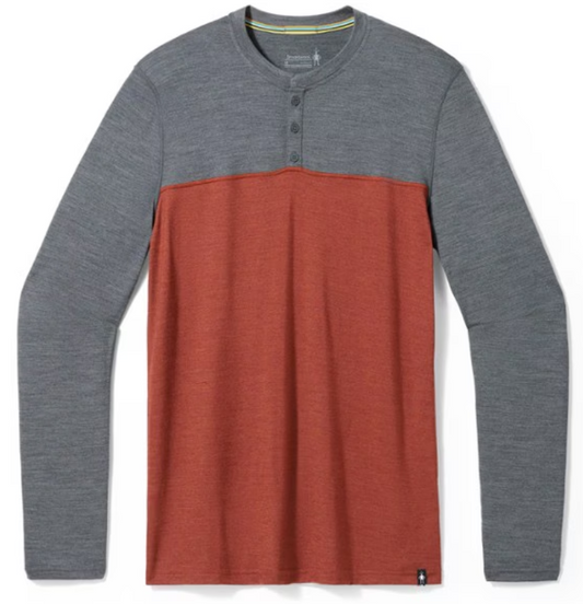 Smartwool Men's Long Sleeve Colorblock Henley (SW017345) SAMPLE